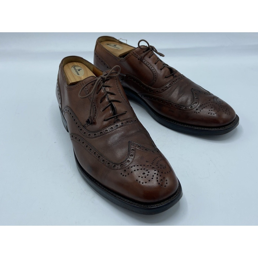 SALVATORE FERRAGAMO TRAMEZZA 10D BALMORAL BROWN CAP TOE SHOE TREES